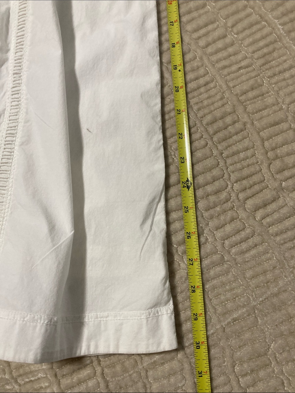 High-Rise White Wide-Leg Cotton Pants. Perfect for summer vacation. - Picture 7 of 13